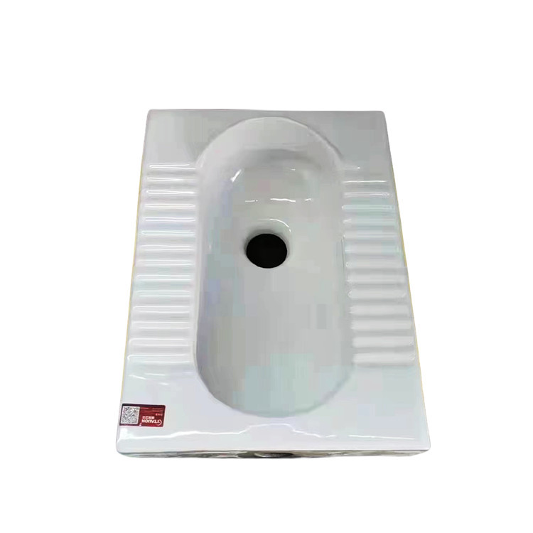 Ultra-thin ceramic squat toilet with a trap, large-sized engineering squat toilet, household anti-odor toilet bowl Item Picture