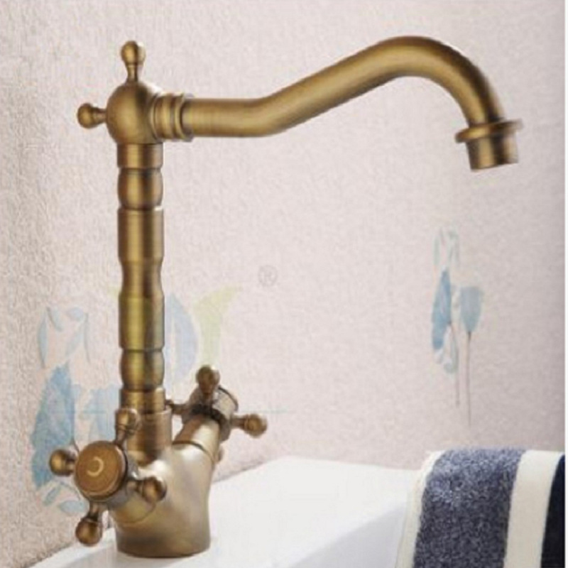 Manufacturer's cross-border stock wholesale of antique faucets, all-copper European retro dish basin faucets, and kitchen mixed faucets Specification drawing