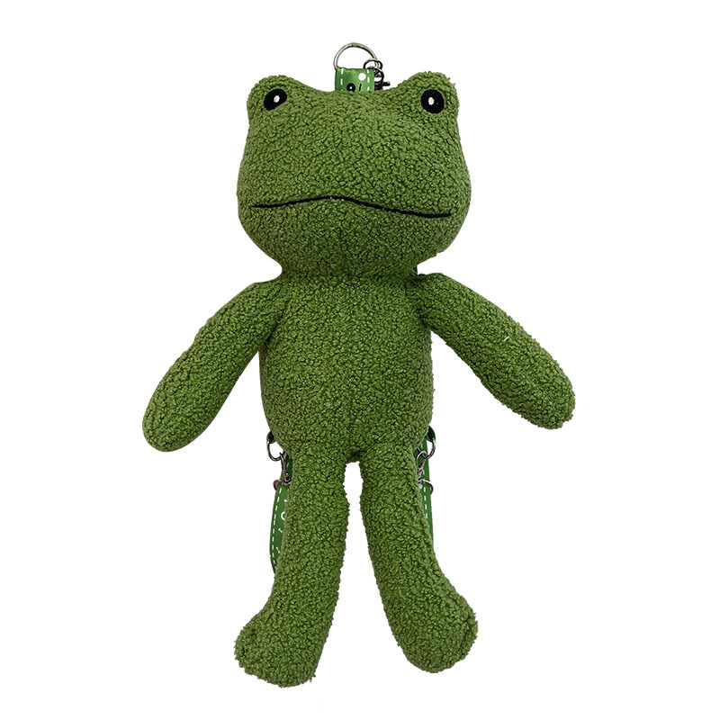 2021 Autumn New stylish and cute green frog single-shoulder crossbody bag wallet plush toy birthday gift for girls Item Picture