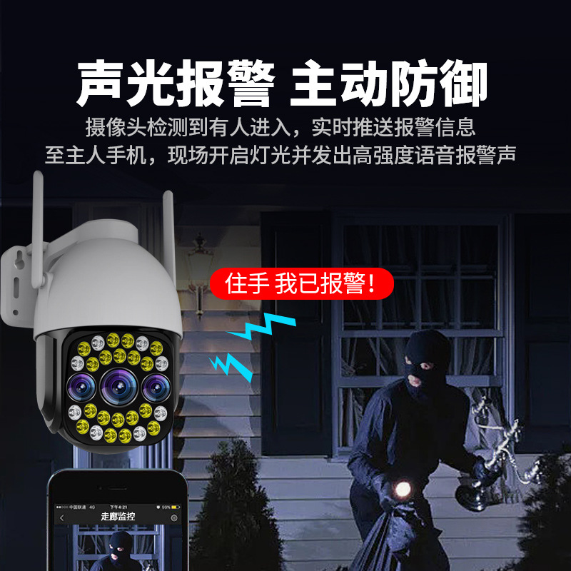 High-definition surveillance camera dome camera 4G outdoor 360-degree panoramic home full-color night vision wifi wireless monitor Application Scenario