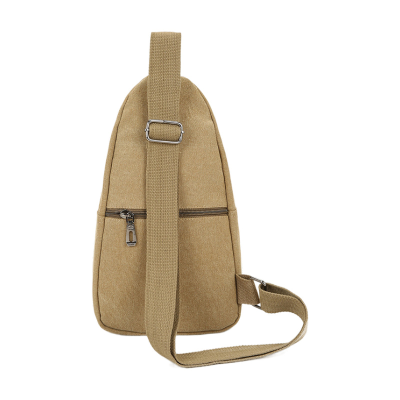 New men's chest bags, Korean-style single-shoulder bags, crossbody bags, men's and women's backpacks, Korean-style casual canvas bags, wholesale from manufacturers Item Picture