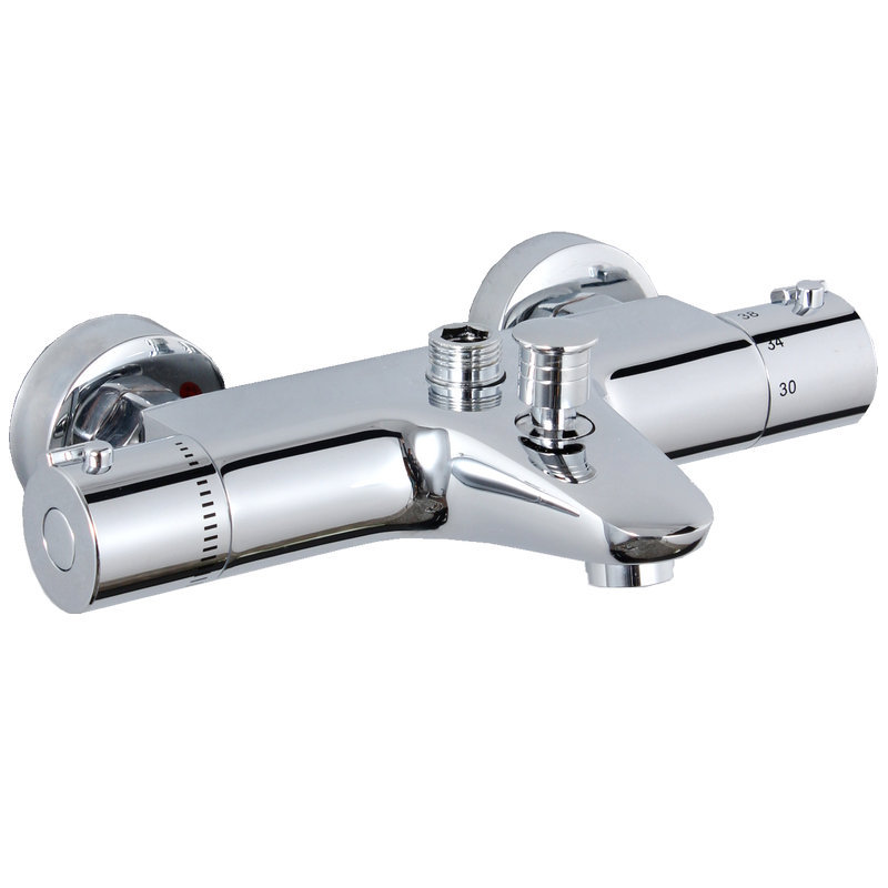 All-copper shower faucet, thermostatic shower faucet, bathtub faucet, automatic hot and cold temperature adjustment, mixing valve Item Picture