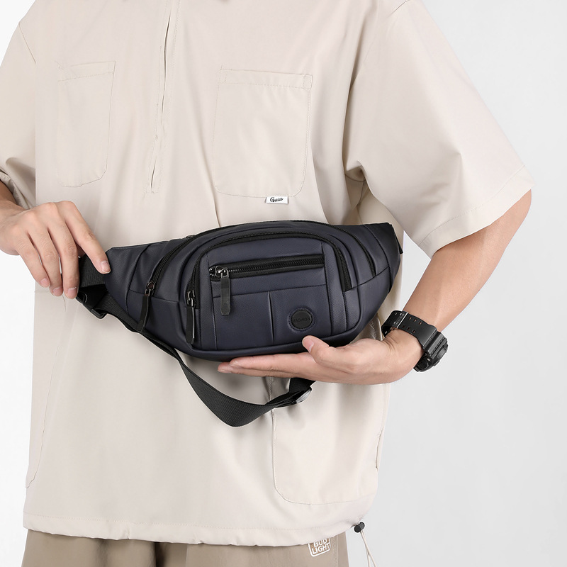 Men's bag 2025 Spring New style waist bag, men's casual Korean-style light small bag, fashionable sporty chest bag, single-shoulder crossbody bag Specification drawing