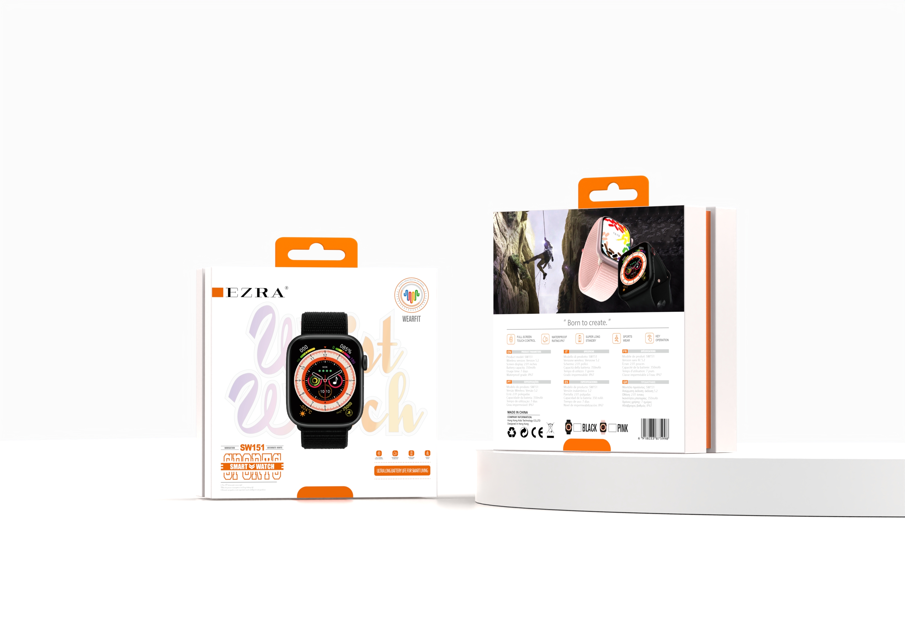 EZRA SW151 智能手表中科 4 代芯片全触屏多语言适配 WearFit Pro