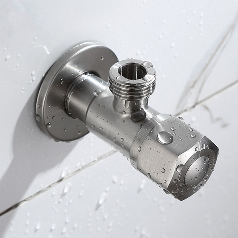 304 stainless steel triangular valve, all-copper cold water heater, toilet faucet, one inlet and two outlets, water inlet stop valve switch Item Picture
