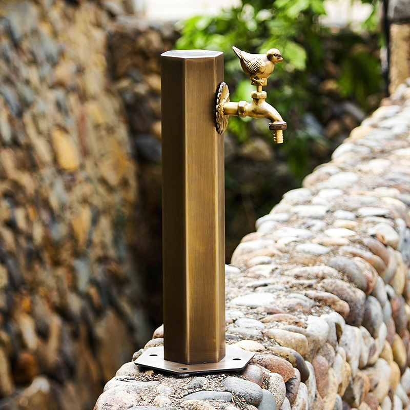Antique-style 304 stainless steel outdoor animal faucet, anti-freezing crack column, courtyard garden outdoor faucet, household Specification drawing