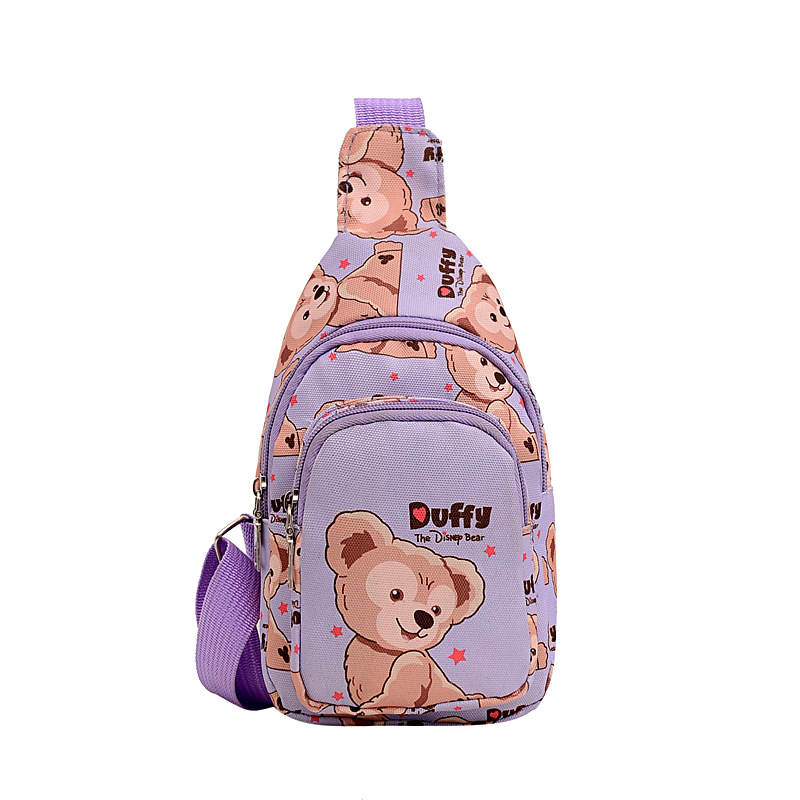 2022 New Children's coin purse, popular cartoon bear nylon crossbody bag, Korean-style chest bag, and small backpacks for boys and girls Item Picture