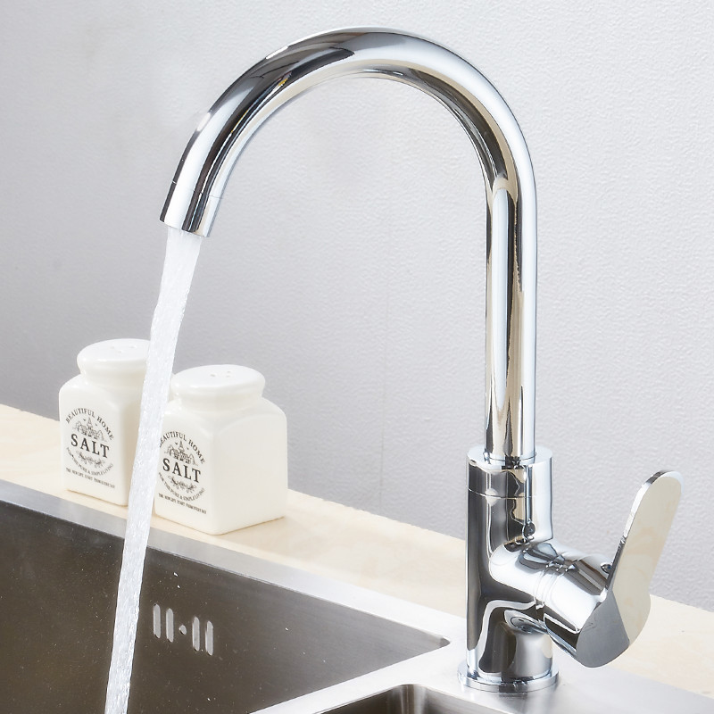 Kitchen all-copper hot and cold water faucet, household water washing basin, rotatable single-cooling stainless steel switch, one piece sold directly full figure