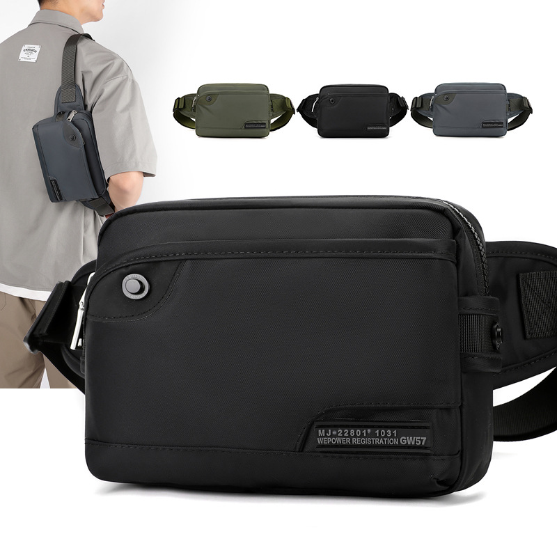 WEPOWER's new crossbody bag, sports chest bag, trendy men's single-shoulder bag, casual small backpack, mobile phone waist bag full figure