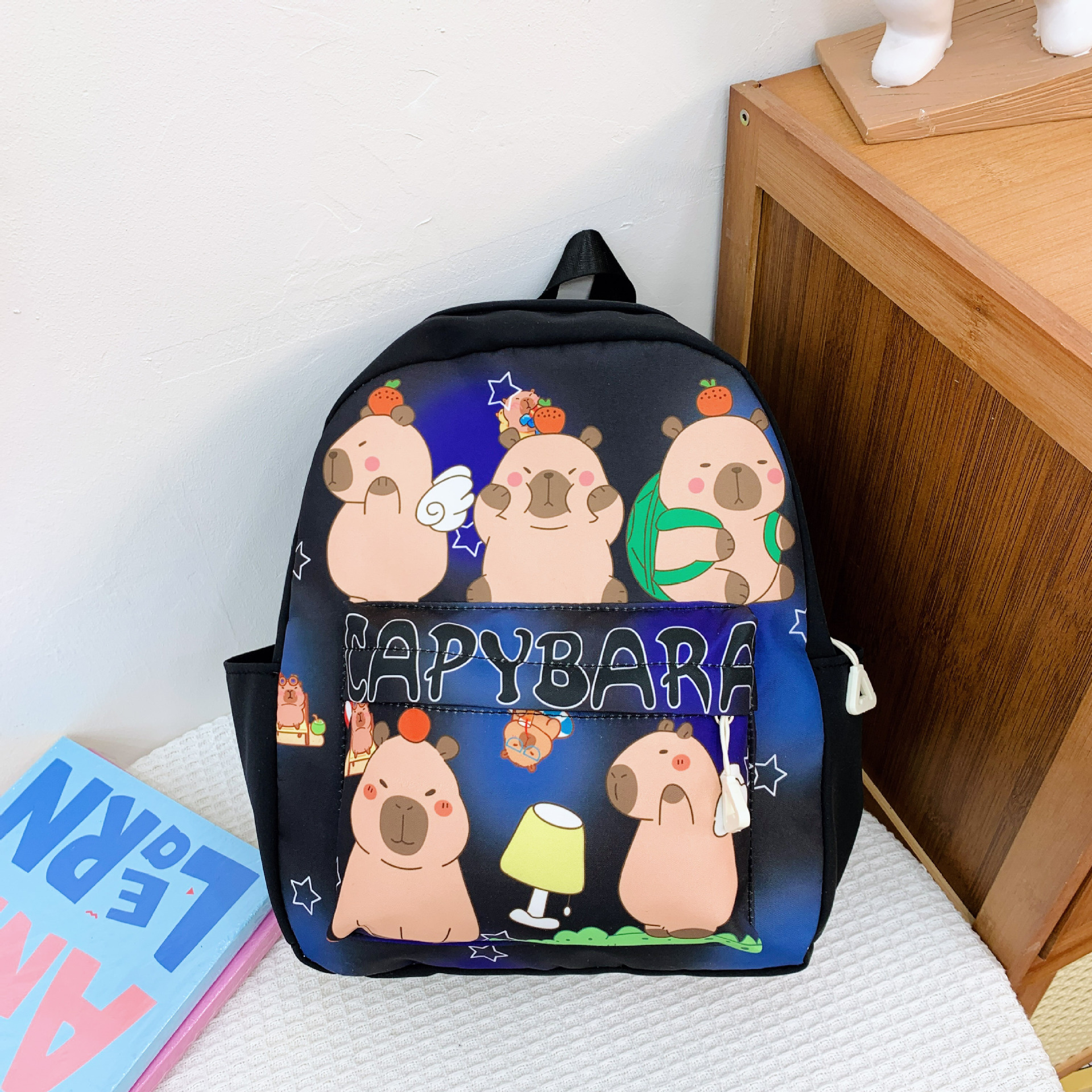Fashionable kindergarten cute cartoon backpack, Kapibala popular small schoolbag new style, 3-6 years old children's shoulder trend Specification drawing