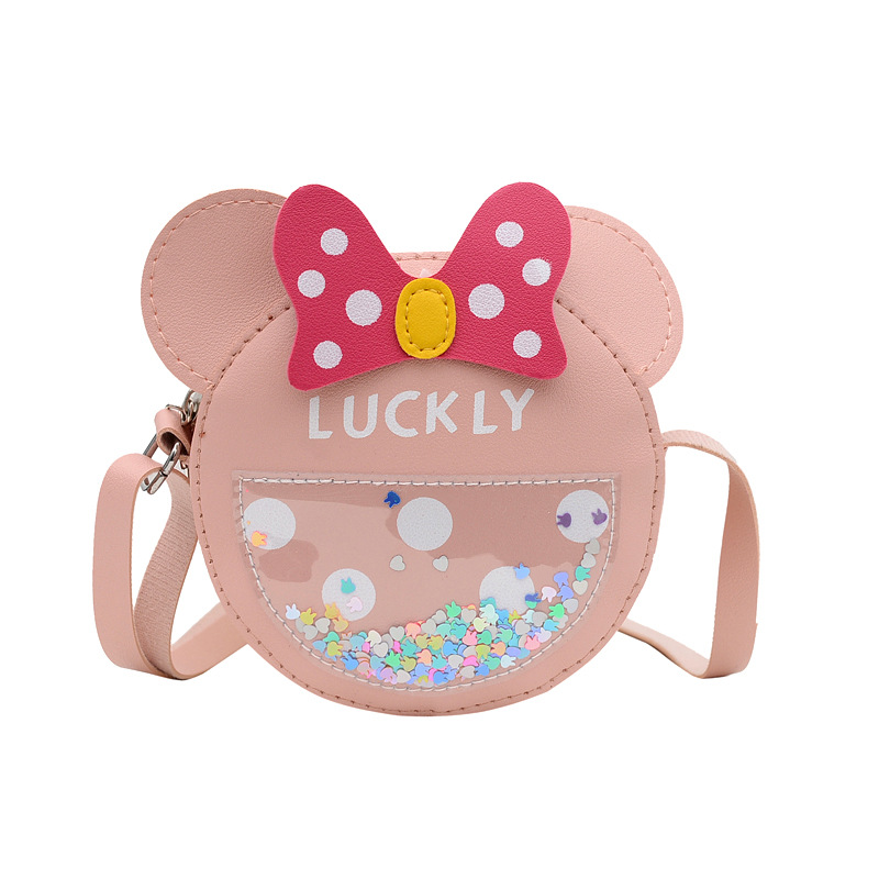 New children's crossbody bag, cross-border cute little girl bag, fashionable mini round bag, baby single-shoulder coin purse Item Picture