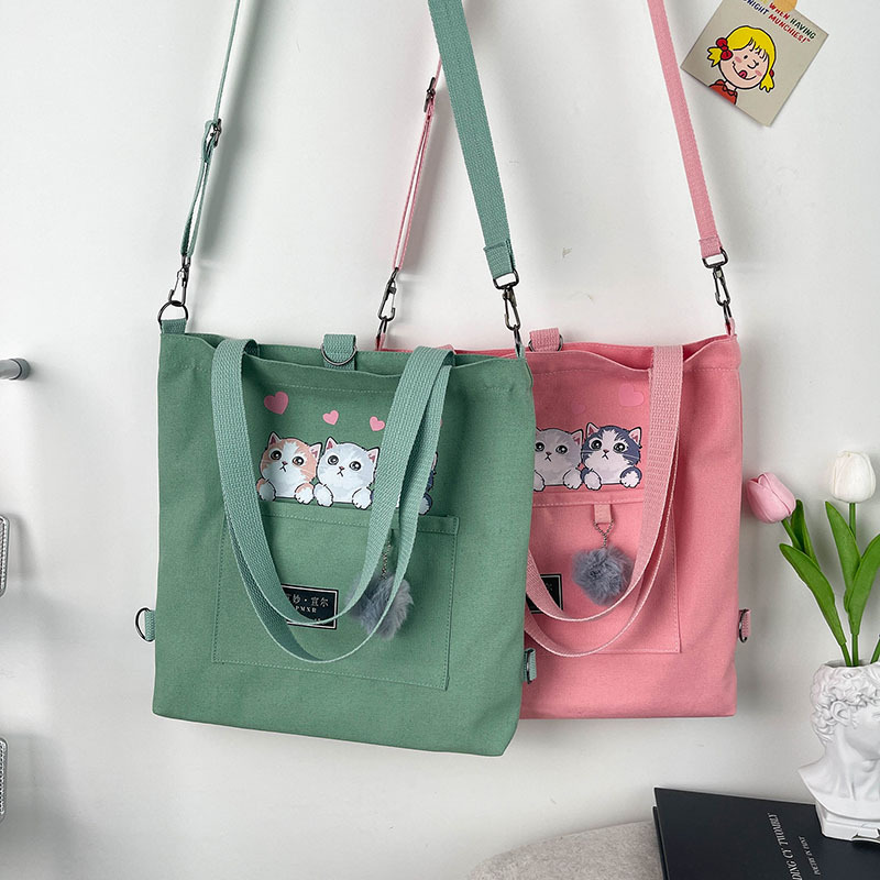 Large-capacity canvas bag 2024 new style fashionable and trendy student class bag, Korean-style simple tutorial bag, one-piece consignment Specification drawing
