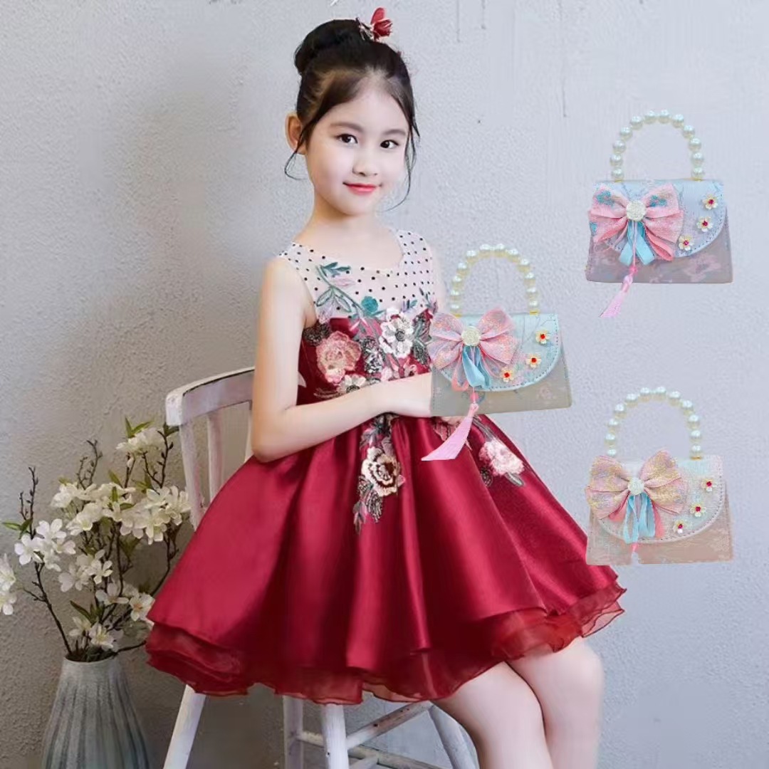 Chinese-style princess bag, chain, ancient-style small square bag, pearl hand-held girl's crossbody bag, girl's Hanfu accessories, coin purse Specification drawing