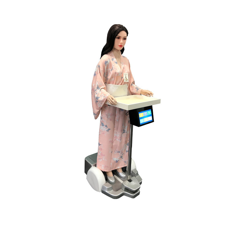 Intelligent screen-equipped meal delivery, ordering and reception robots, high-end welcoming robots for hotel restaurants, commercial use Item Picture