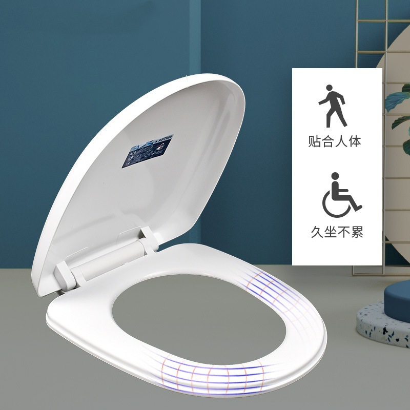 Thickened toilet seat cover, toilet seat cover, household flush toilet seat cover, UVO type accessories, old-fashioned details Picture