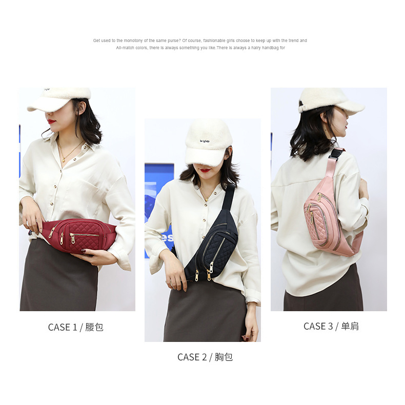 Wholesale of all-purpose solid-color nylon crossbody bags for women, single-shoulder outdoor simple running bags, and casual multi-functional waist bags Application Scenario
