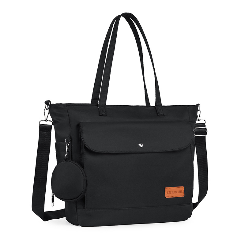 Nylon tote bag, lightweight and large-capacity crossbody bag, student computer bag for class, casual single-shoulder bag, backbag for going out details Picture