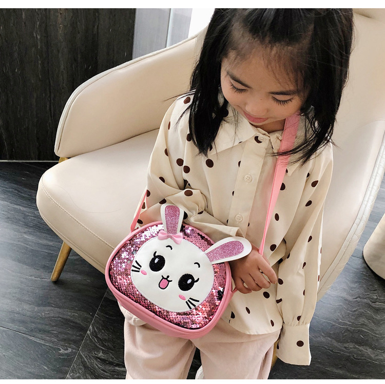 Children's small bag 2020 New style fashionable sequined infant and toddler small backpack Cute cartoon girl single-shoulder crossbody bag Specification drawing