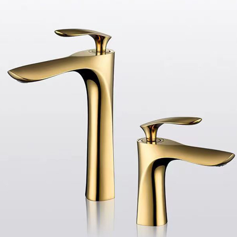 Cross-border golden maple leaf washbasin faucet, hot and cold household raised washbasin, washbasin, countertop basin, single-hole faucet Specification drawing