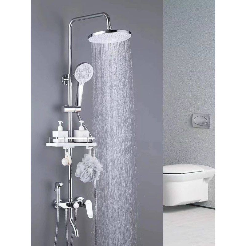 All-copper shower head set, bathroom, household rain shower, bath, pressurized shower head, factory wholesale one piece Item Picture