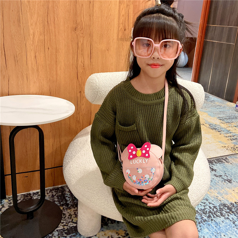 New children's crossbody bag, cross-border cute little girl bag, fashionable mini round bag, baby single-shoulder coin purse details Picture