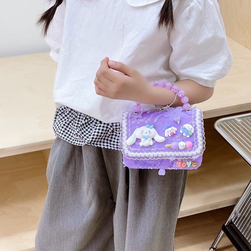 New cartoon princess children's bag, women's pearl hand-held girl single-shoulder bag, fashionable lace trim crossbody bag Application Scenario