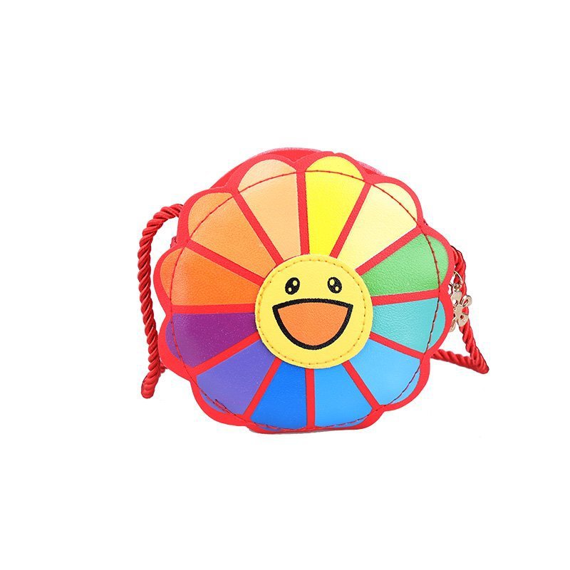 Girls' fashionable travel crossbody bag, cartoon cute seven-color flower bag, little girl single-shoulder bag, mini princess small bag Item Picture