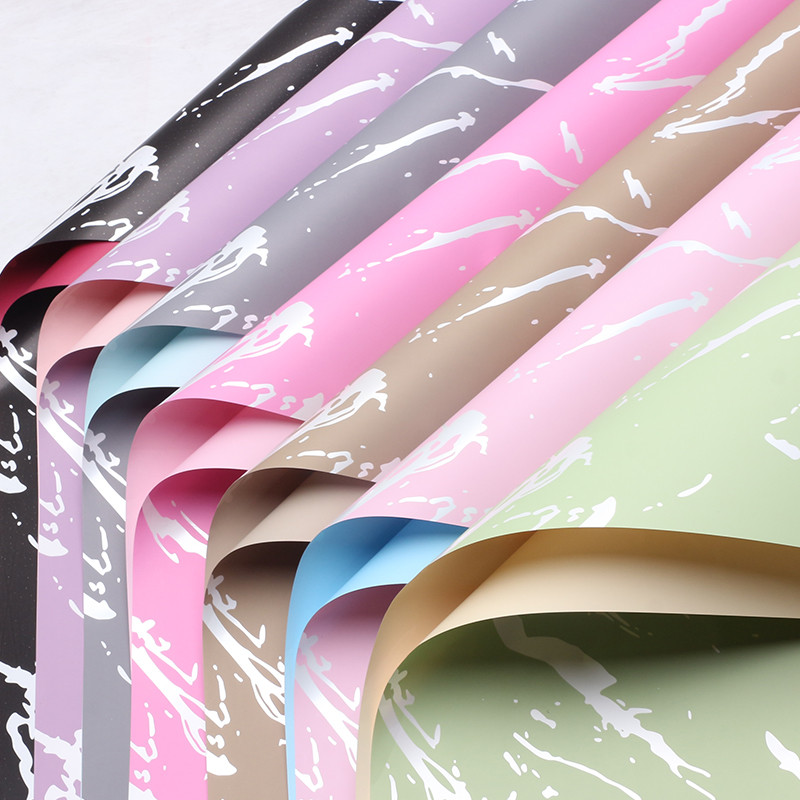 Marble, Ouya paper, flower wrapping paper, pattern, high-end feel, plastic film, waterproof, flower shop floral art Specification image