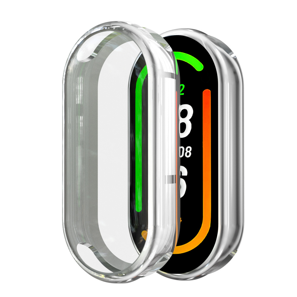 Suitable for Xiaomi band9 watch case, Mi Band 9 Nfc protective case, PC tempered film integrated TPU full-package protective case Specification drawing