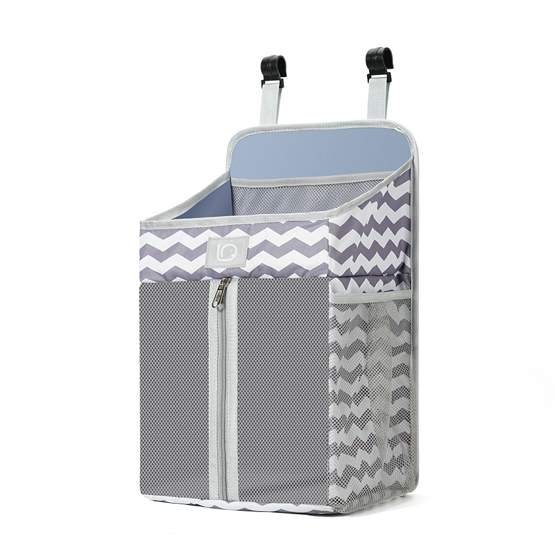 Baby bedside storage bag, multi-functional baby products storage hanging bag, large-capacity multi-compartment bed front storage hanging bag Application Scenario
