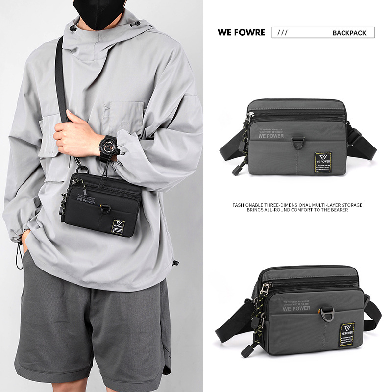 WEPOWER Cross-border new casual crossbody bag, men's bag, multi-functional single-shoulder bag, waist bag, outdoor sports small hanging bag full figure