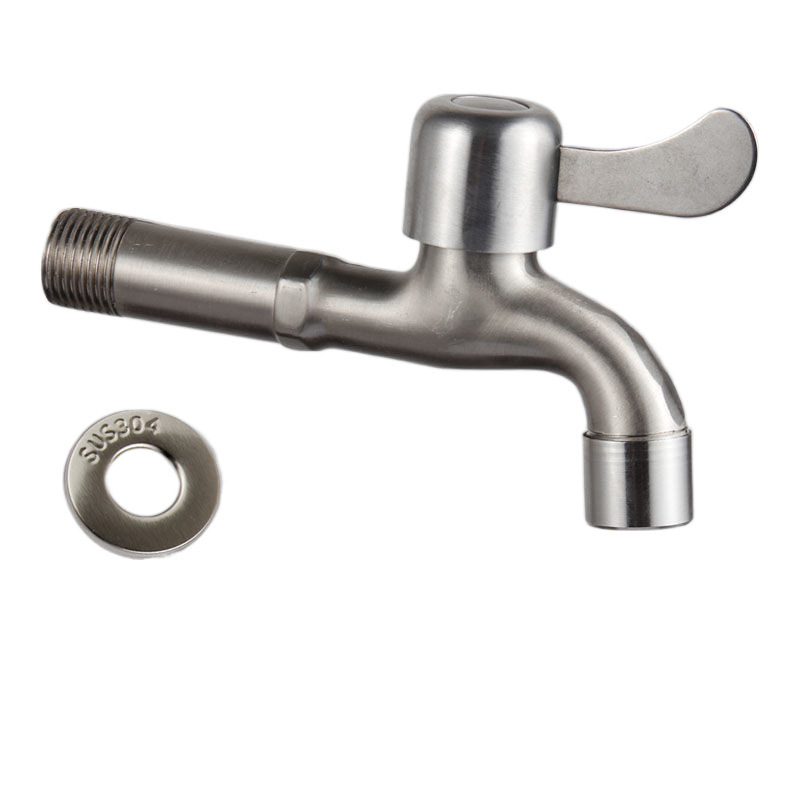 304 stainless steel faucet for washing machine, one inlet and two outlets, dual water faucet, 4-inch household tap water switch Item Picture