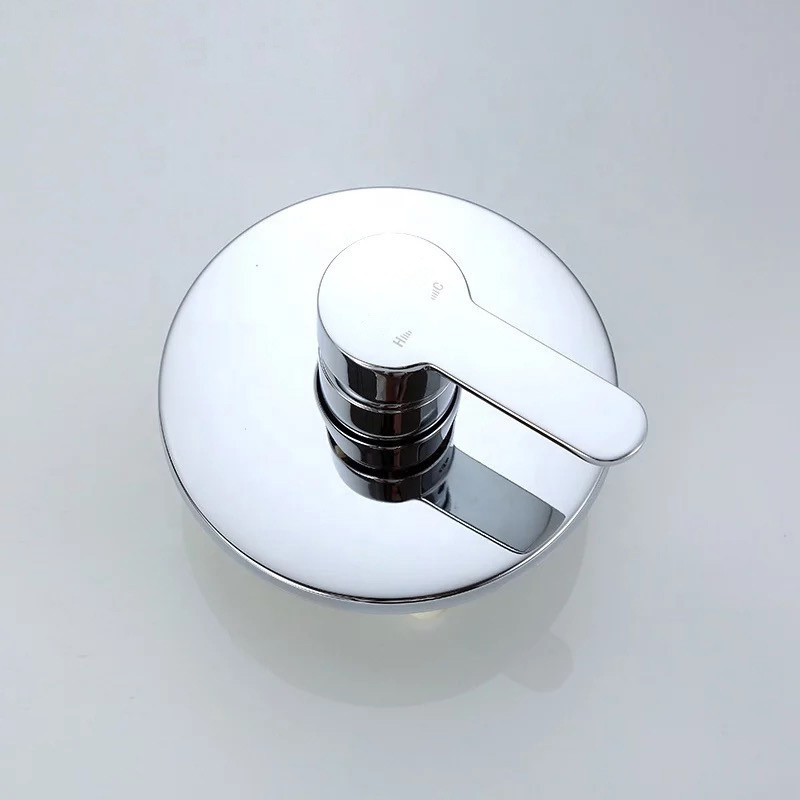 All-copper concealed three-way wall-mounted shower faucet, pre-embedded shower head, cold and hot water mixing valve, bath pool hotel project details Picture