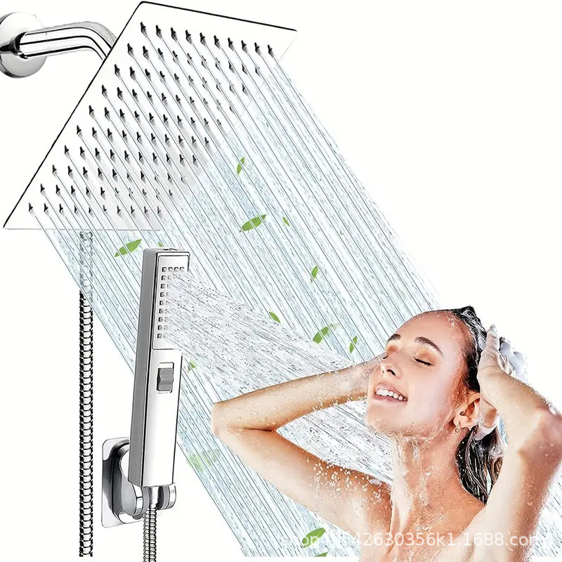 American-style concealed wall-mounted shower head set for cross-border trade, stainless steel top spray, multi-functional with spray gun Application Scenario