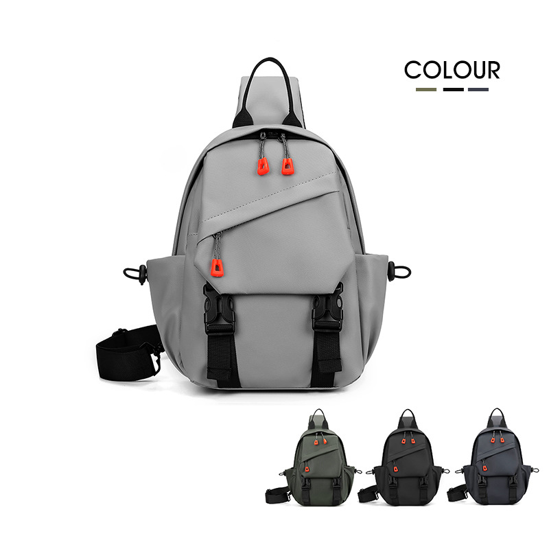 Trendy men's chest bag, crossbody bag, waterproof single-shoulder bag, cycling backpack, outdoor large-capacity men's bag, small bag, chest bag details Picture