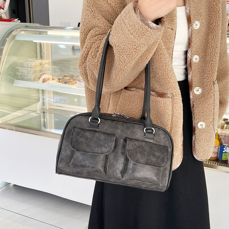 New large-capacity commuting single-shoulder bag, versatile texture, retro underarm bag, fashionable and stylish handbag, cross-border wholesale Specification drawing