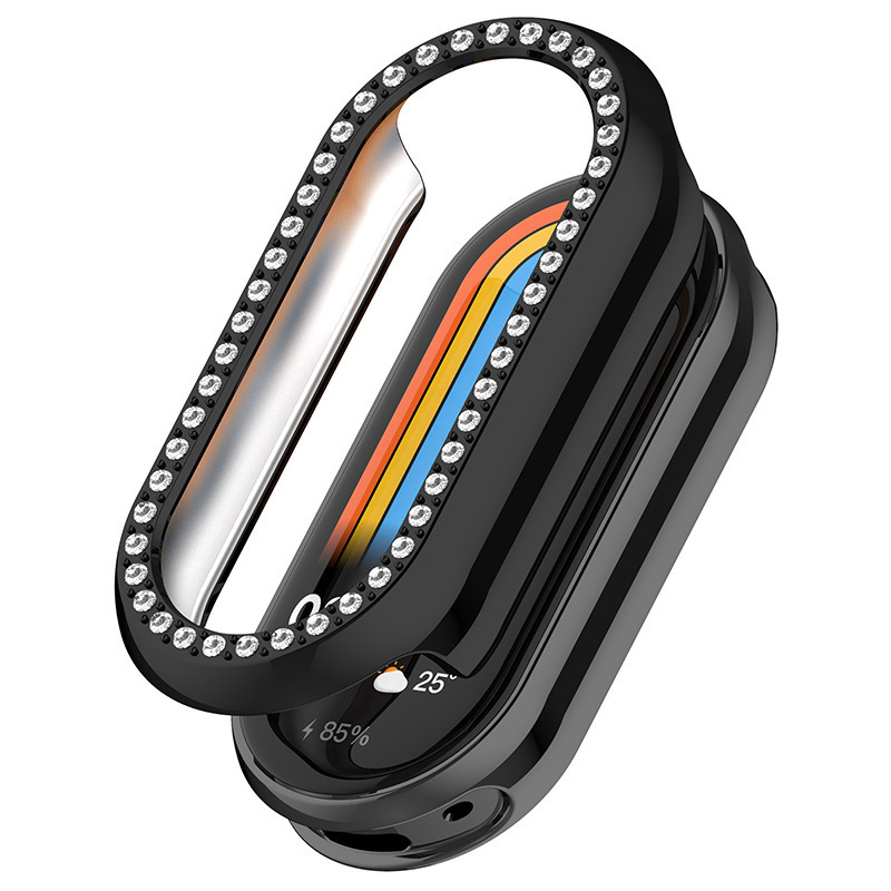 Suitable for Xiaomi Band 10 protective case xiao Mi 8/9 Watch 8/9 Pro protective case PC single diamond skeleton watch Item Picture