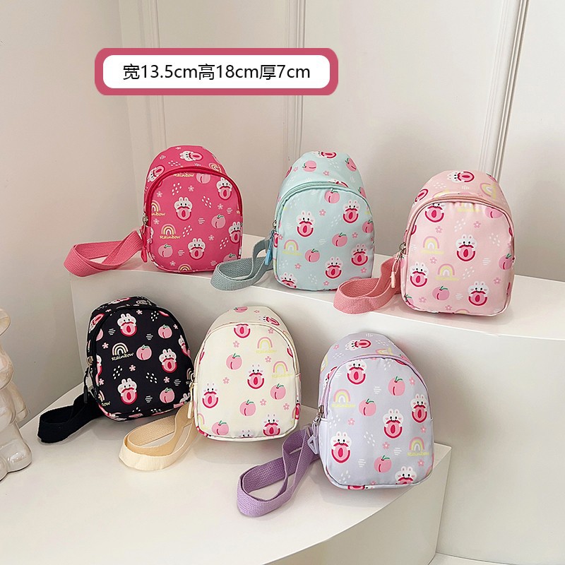 New children's chest bag, little rabbit children's bag, cartoon new trendy matching boys and girls, kindergarten single-shoulder crossbody bag full figure