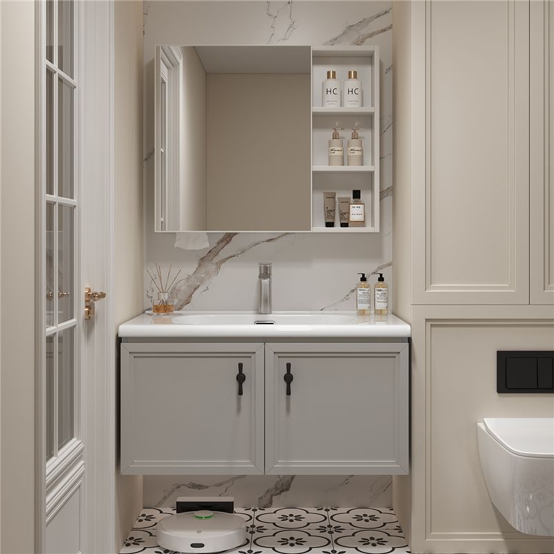 Aluminum alloy bathroom cabinet, ceramic integrated basin, bathroom washbasin cabinet set, washbasin countertop, integrated washbasin Application Scenario