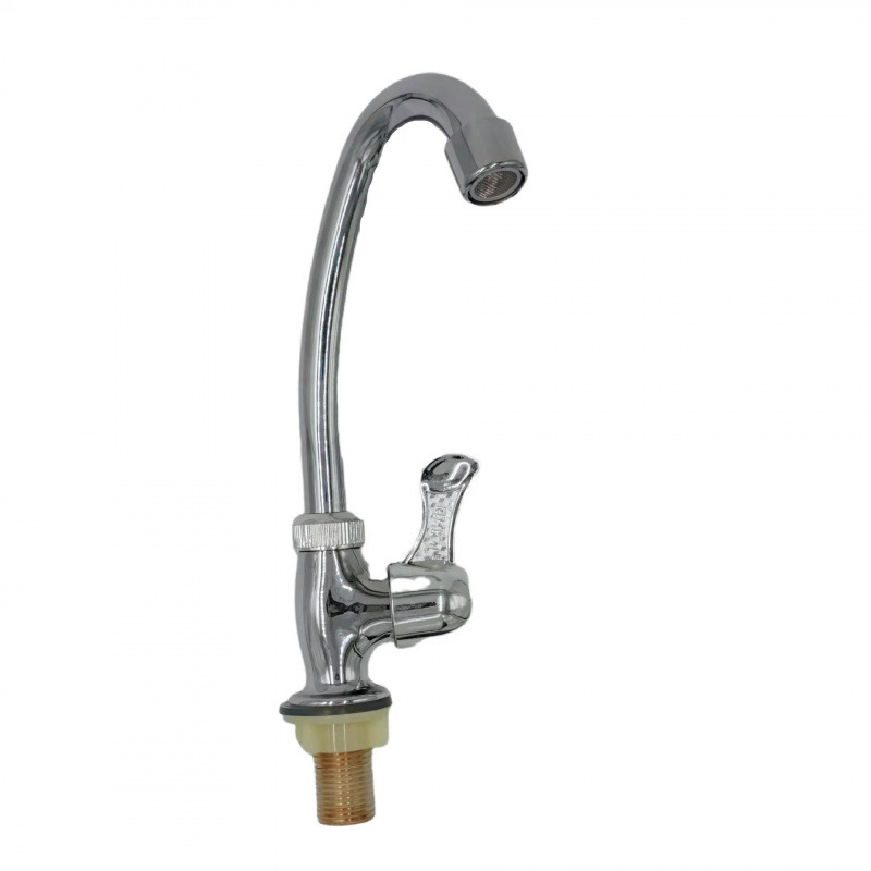 Wholesale of plastic steel faucet, small vertical single cold water sink basin, rotating faucet, 4-point faucet manufacturer details Picture