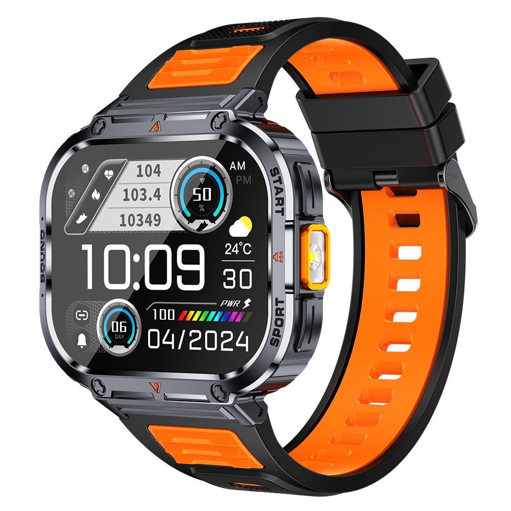 Cross-border NX23 Smartwatch Bluetooth call Flashlight Encoder Heart Rate Blood Pressure Heart rate Health Sports watch full figure