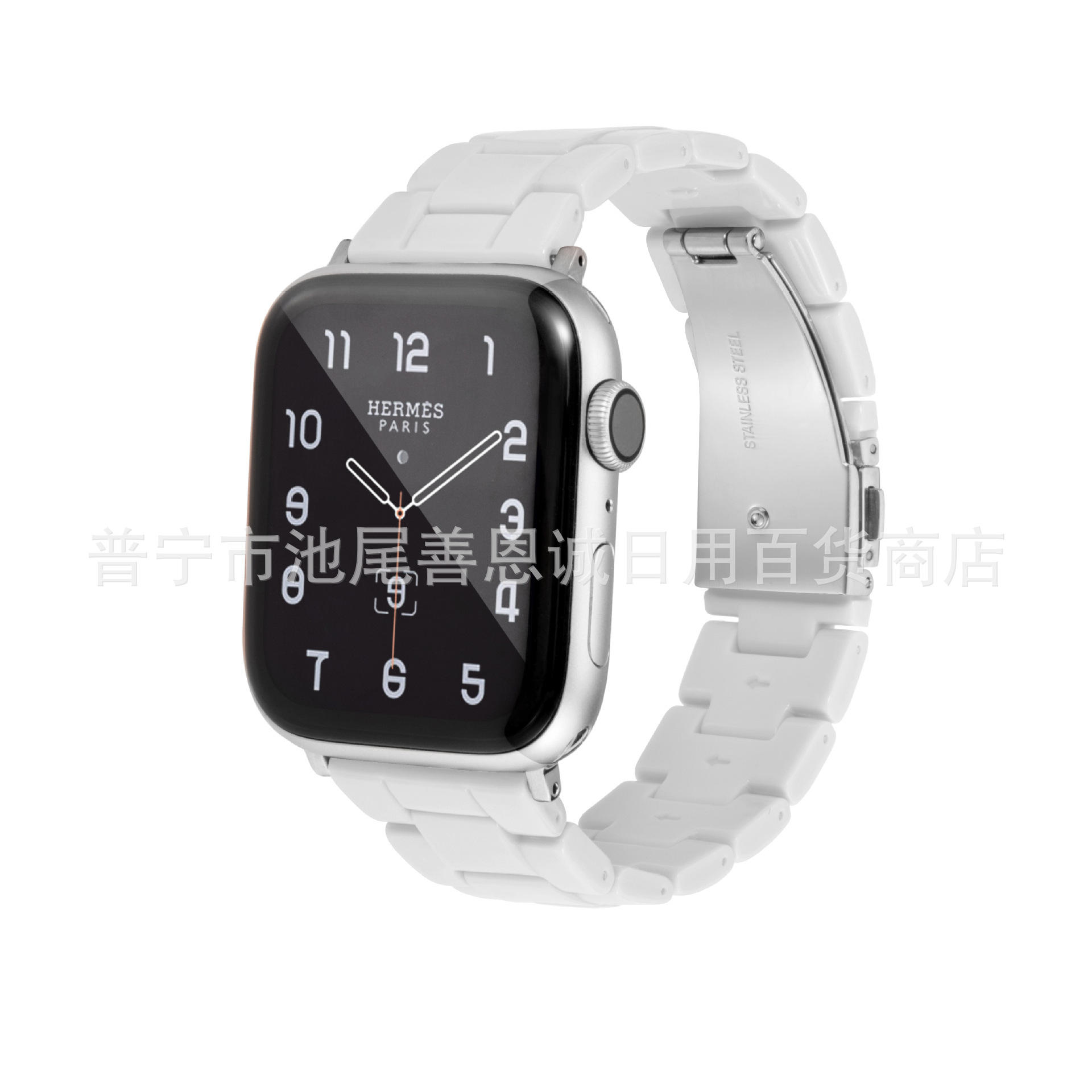 Applicable to Apple iwatch7 Galaxy Watch6/20mm Candy resin acrylic three-bead band Glacier Application Scenario