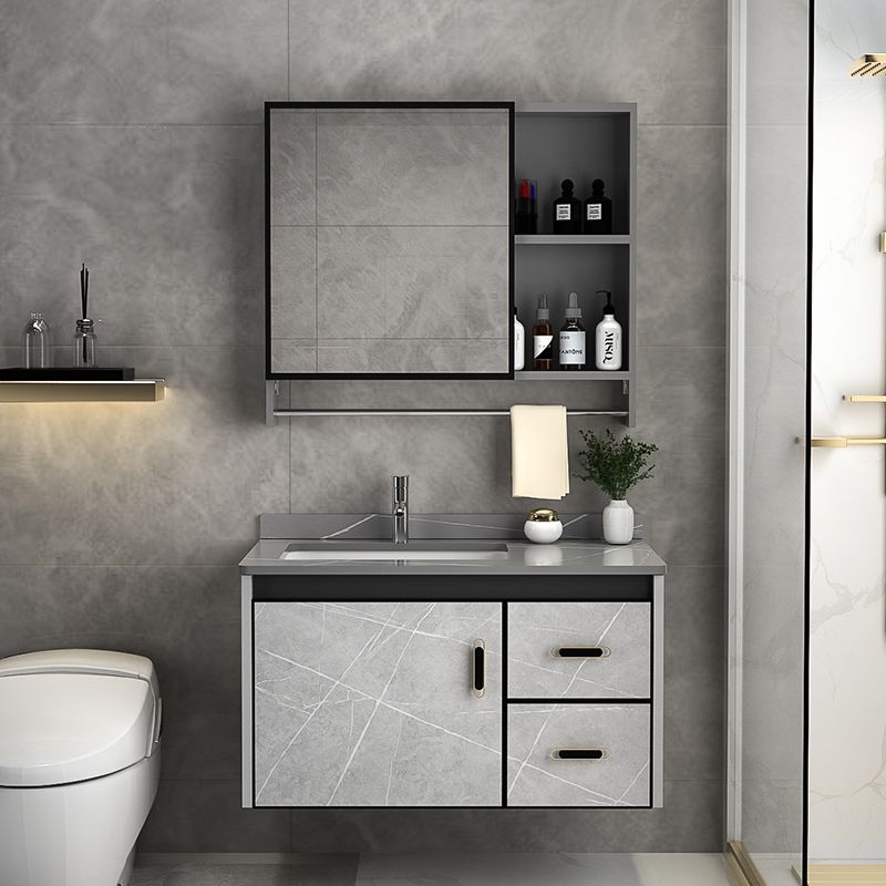 Rock porcelain basin simple bathroom cabinet combination, bathroom washbasin, sink, washbasin and mirror cabinet set wholesale one piece Specification drawing