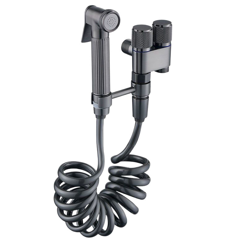 New all-copper toilet companion, one in and two out, dual-control and dual-water outlet spray gun, dual-control Angle valve for bathroom, cross-border e-commerce Item Picture