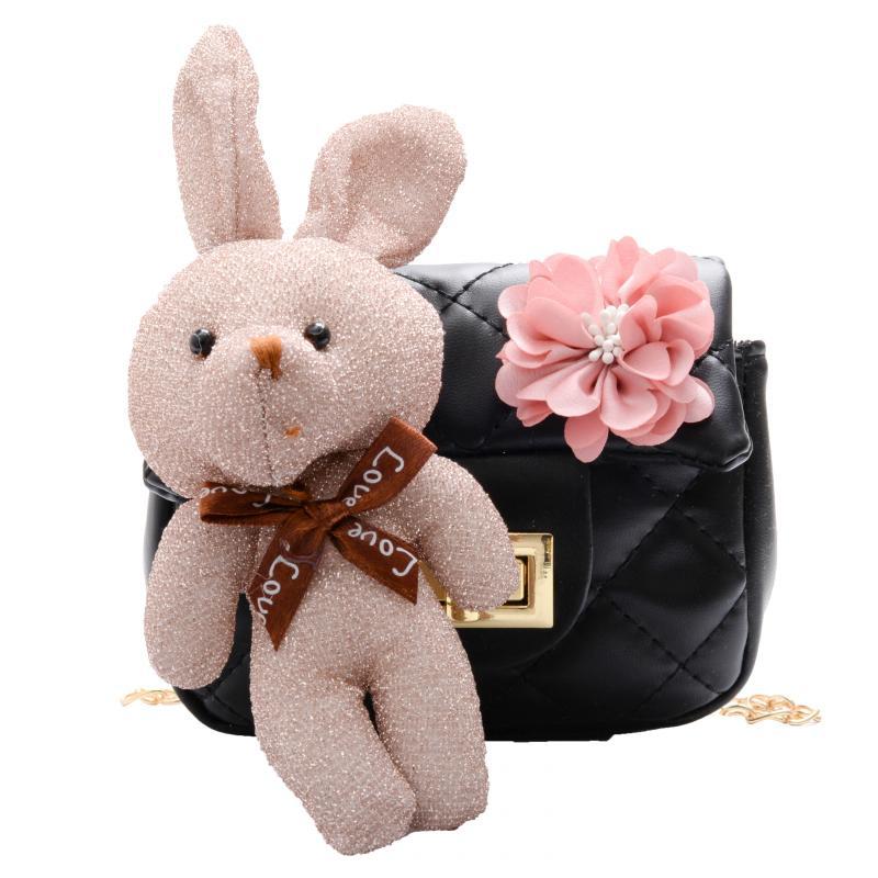 Children's bag, mini crossbody bag for little girls, cute princess, fashionable girls, trendy diamond-shaped chain rabbit backpack Item Picture