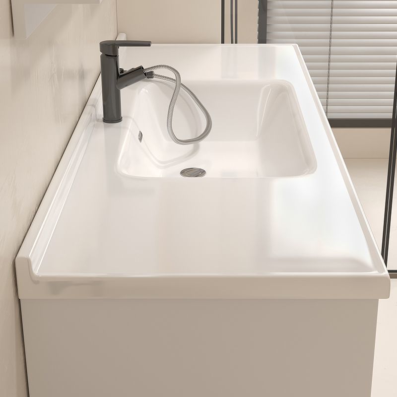 Integrated basin bathroom cabinet combination, modern and simple washbasin and basin set, ceramic bathroom washbasin, light luxury style Application Scenario