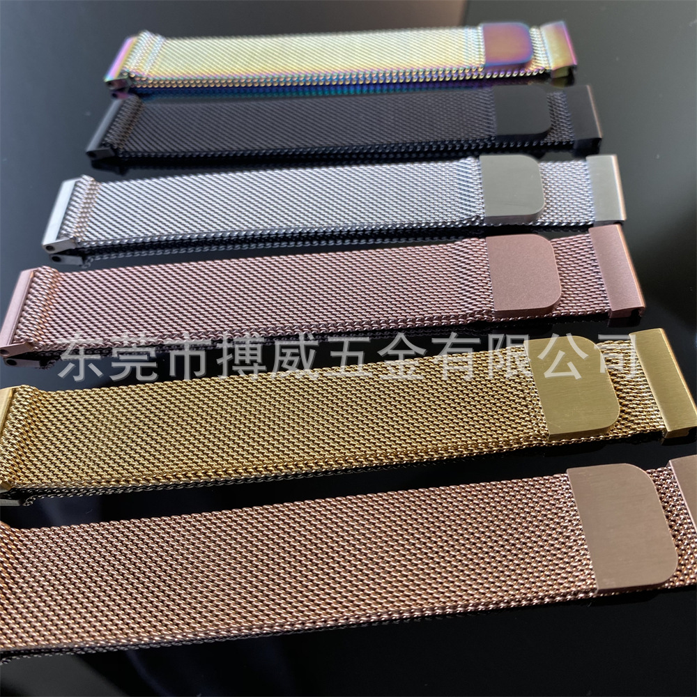 Huawei GT5/ Garmin/Samsung Milanese magnetic watch strap in stock, factory direct sales, 22/20/18mm full figure