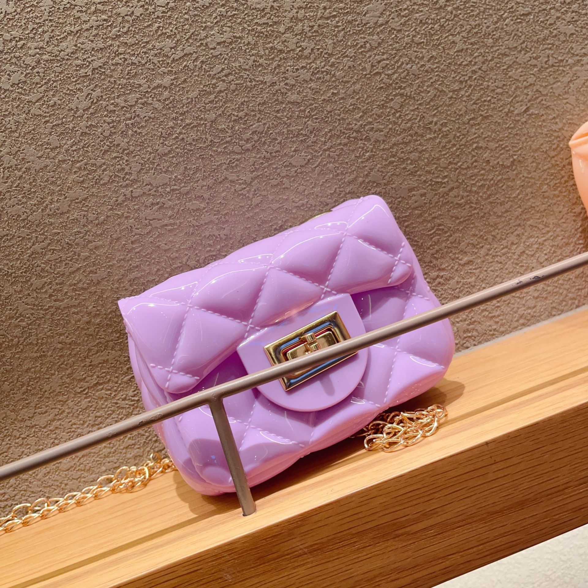 2025 Summer new mini jelly bag, crossbody single-shoulder bag, Korean style diamond-shaped chain bag, pvc loose change women's bag Specification drawing