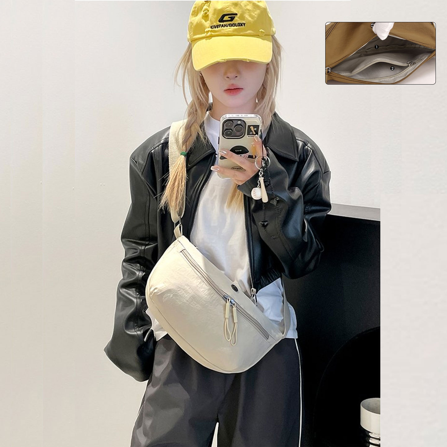 New single-shoulder bag, women's commuter crossbody bag, fashionable small bag, waterproof chest bag, simple nylon fabric bag, versatile dumpling bag Application Scenario