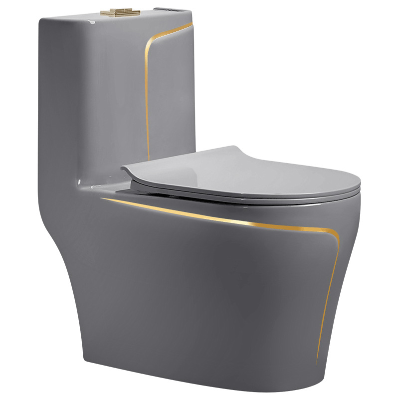 Gongcai Colorful Toilet, home creative ceramic siphon Super vortex Water pumping anti-odor silent integrated large pipe toilet Item Picture
